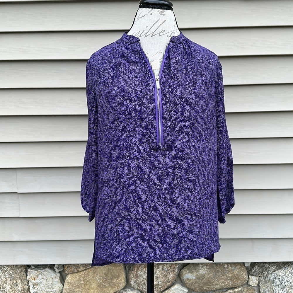 Michael MICHAEL KORS Royal Purple 1/2 Zip Blouse